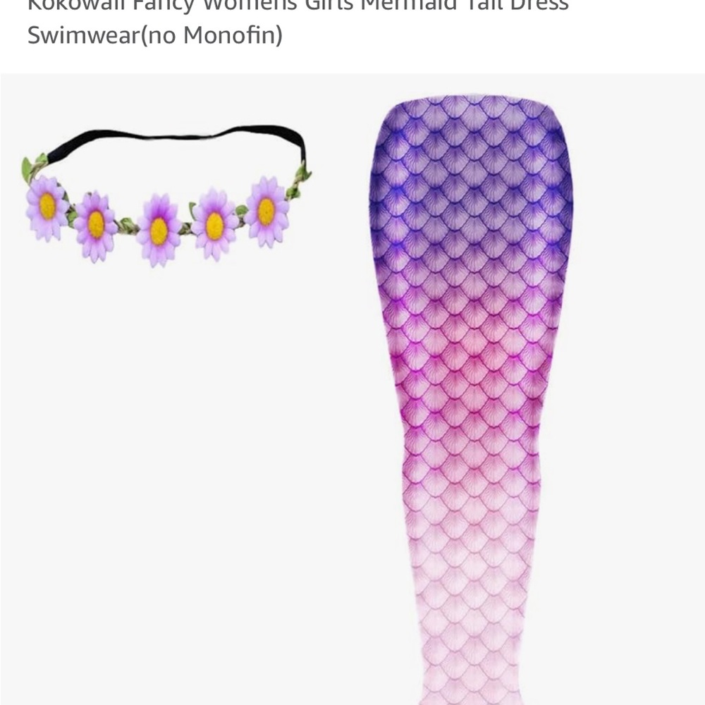 Amazon mermaid tail swimsuit photo shoot NWT small pink purple costume